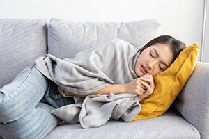 Lady rests after treatment