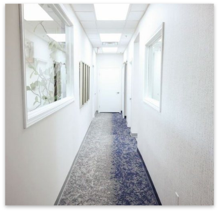 Modern dental office hallway