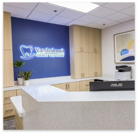 Dental office reception area